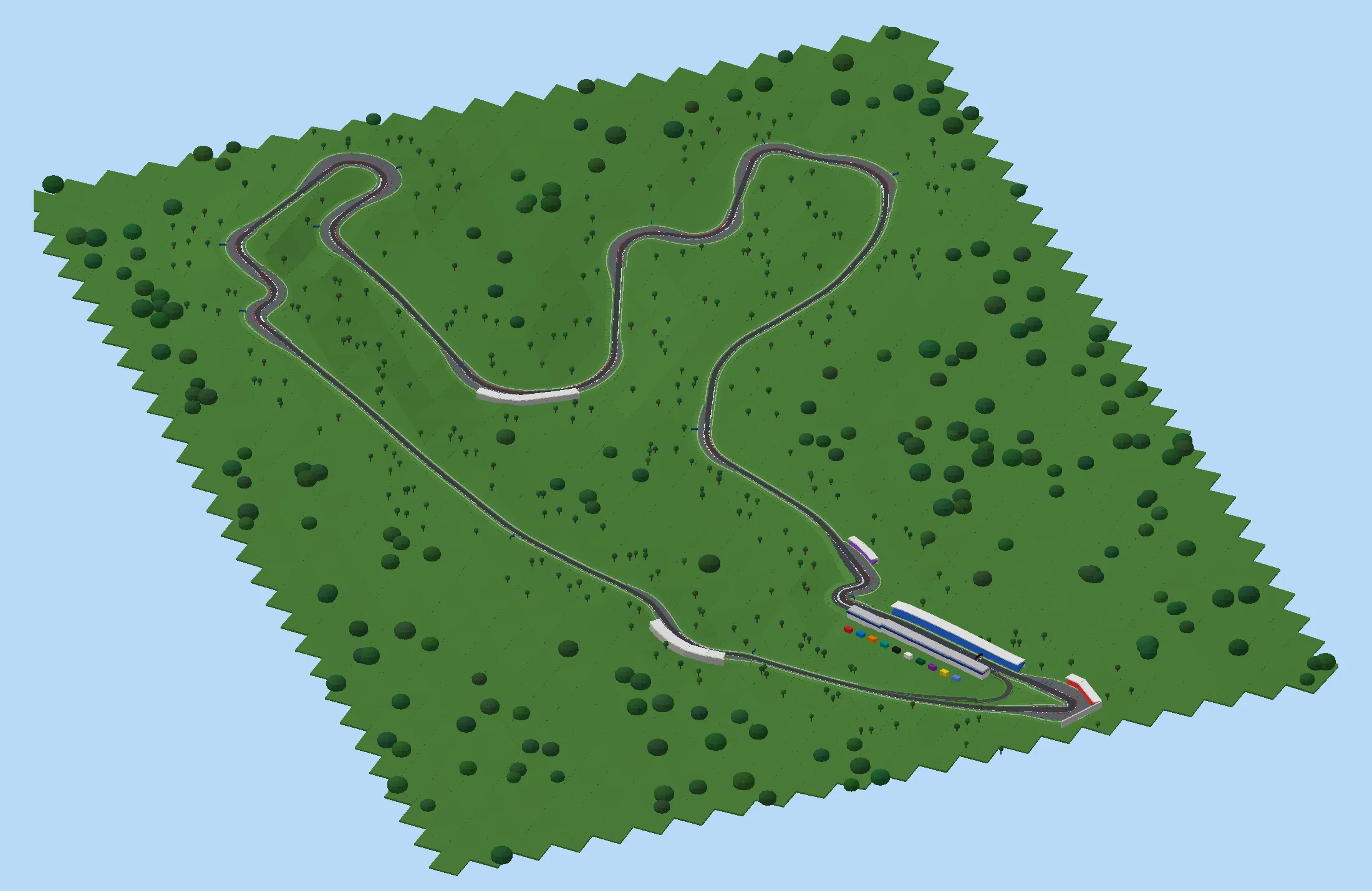 Vista aérea de todo o circuito da Bélgica no GridLine